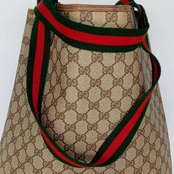 SALE! Vintage Gucci Sherry Line Guccissima Monogram Leather Tote Shoulder Bag - Picture 8 of 16